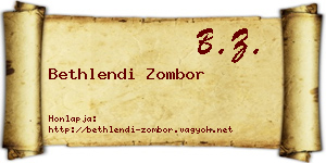 Bethlendi Zombor névjegykártya